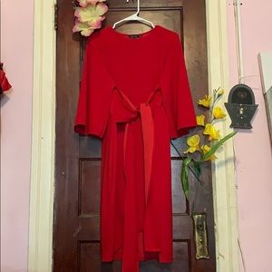 Plus size red evening dress